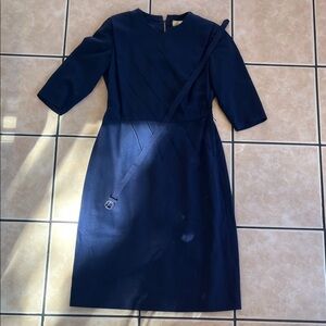 Vintage Evanna Navy Midi Dress with Removable Belt